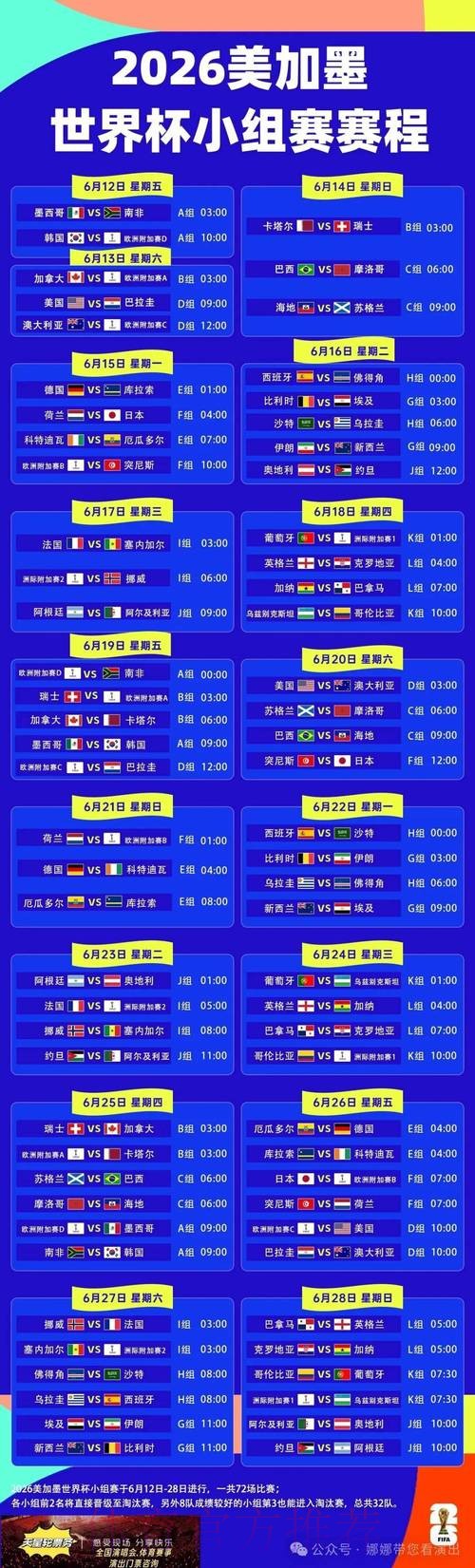 2026世界杯赛程官方发布最新时间表官网入口